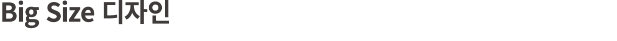 Big Size 디자인