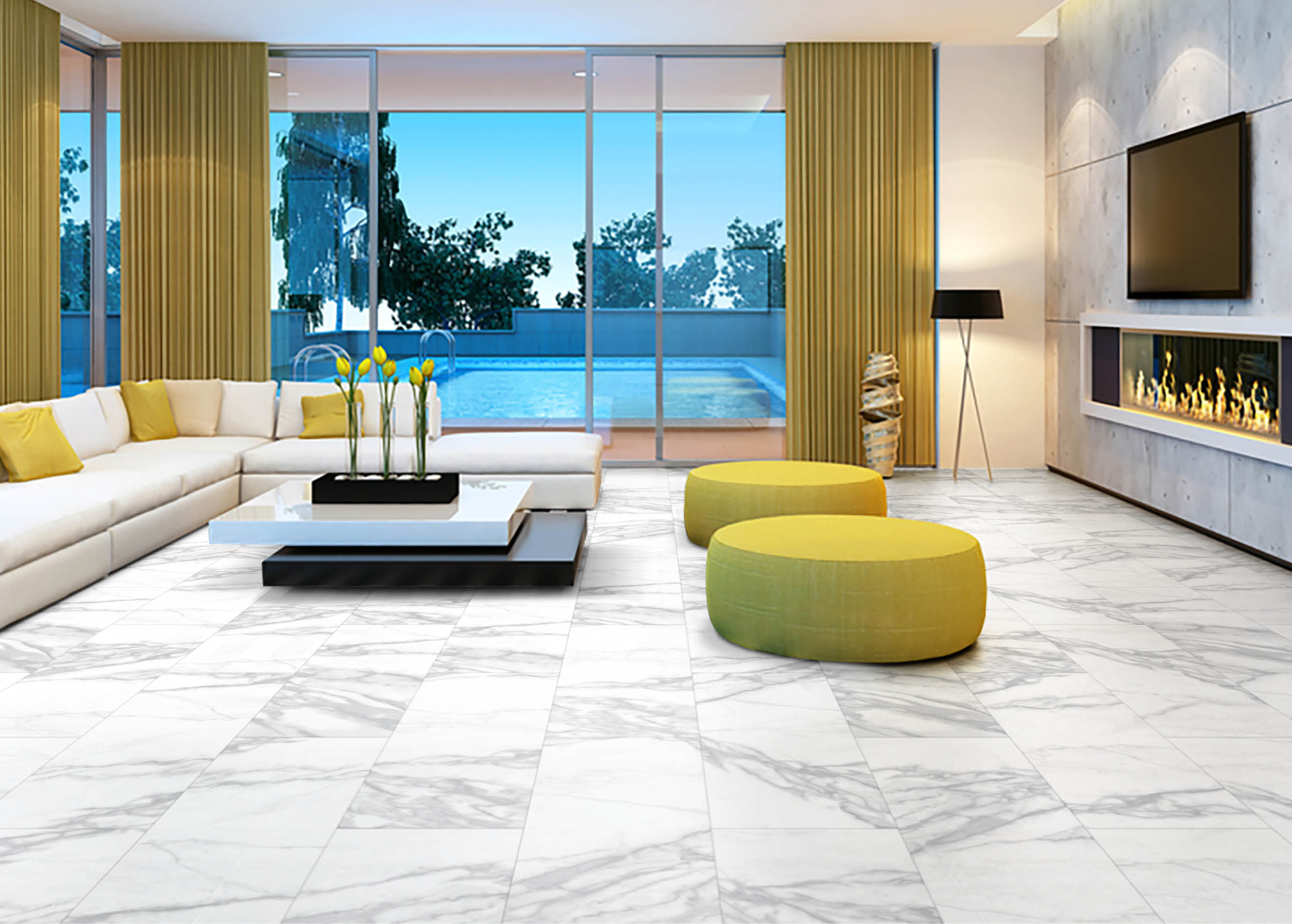 Contemporary villa living room.