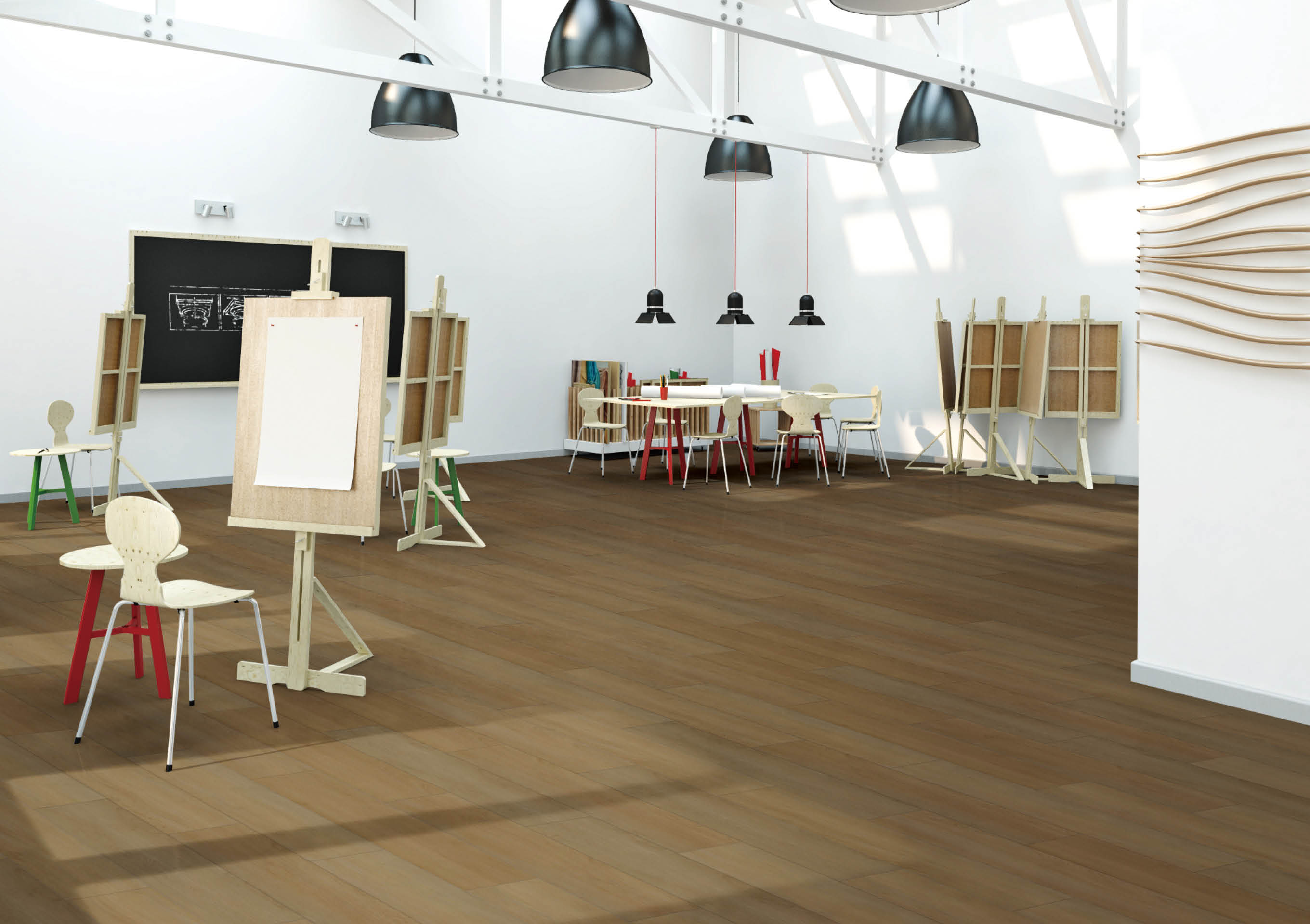 modern interior of artist`s workshop. High resolution illustration.; Shutterstock ID 54976801